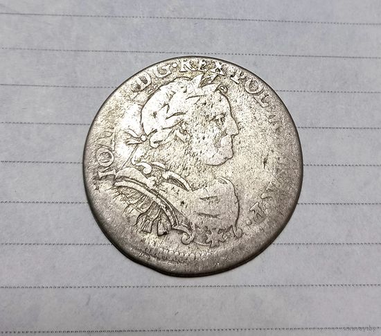 РЕДКИЙ Орт (18 грошей) 1677 года SB "Щит вогнутый" Ян III Собеский.САМАЯ НИЗКАЯ ЦЕНА!!!