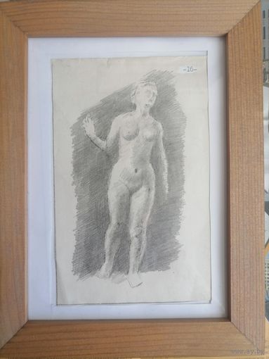 Рисунок карандашом ню обнаженная. Художник Крохалев П.С.