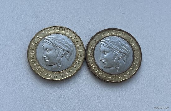 ИТАЛИЯ  1000 лир 1997-1998 г. (оба варианта)