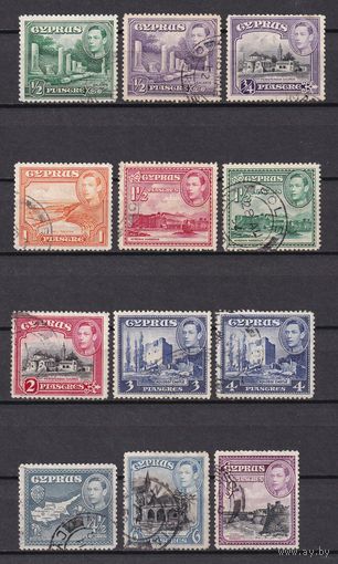 37.BrK. Великобритания. Колонии. Кипр. Георг VI. Архитектура и пейзажи. 1938-51 гг. Mi.##137A/138A/139A/140A/141A/143A/144A/146-150.