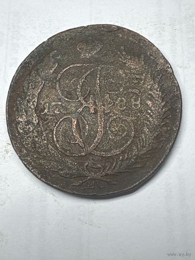 5 копеек 1788 год, ММ, перечекан