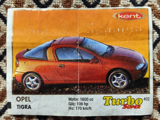 Вкладыш Turbo (Турбо) Super (серия 401-470, Супер), номер 402, Opel Tigra. #1. Возможен небольшой торг.
