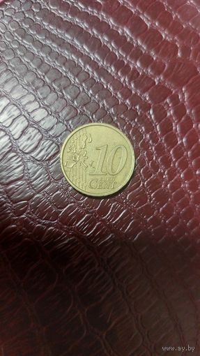Монета 10 евроцентов 2002г. Италия. Неплохая!