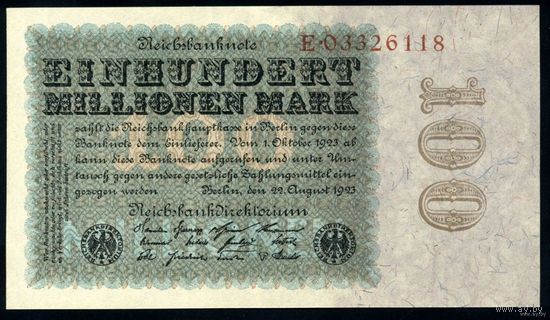Германия. 100.000.000 Марок 1923 P107a UNC