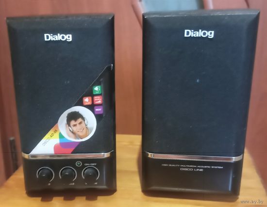 Акустика - 20 Вт (2х10 Ватт) Dialog DISCO AD-05. Колонки 2.0. Корпус - дерево