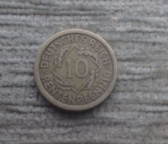 Werty71 Германия 10 рентенпфеннигов 1924 А пфеннигов Веймар