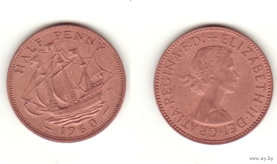 Великобритания 1/2 пенни 1960