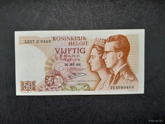 50 франков 1966 года. Бельгия . aUNC. Распродажа