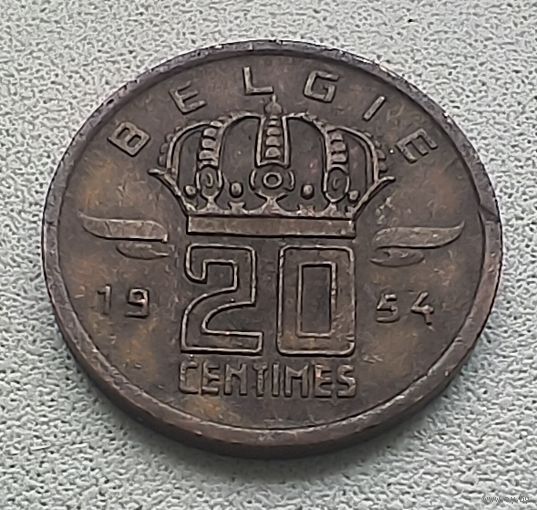 Бельгия 20 Сантимов, 1954 'BELGIE'.  6-11-8