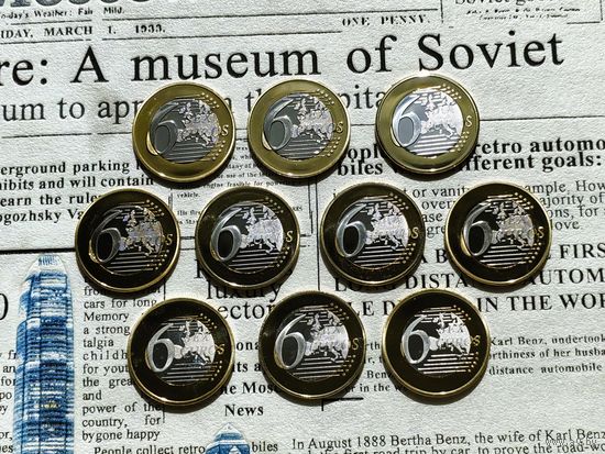 Лот из 10 монетовидных жетонов 6 (Sex) Euros (евро) без повторов #3. Распродажа!!! Торг. Смотрите другие мои подобные лоты.