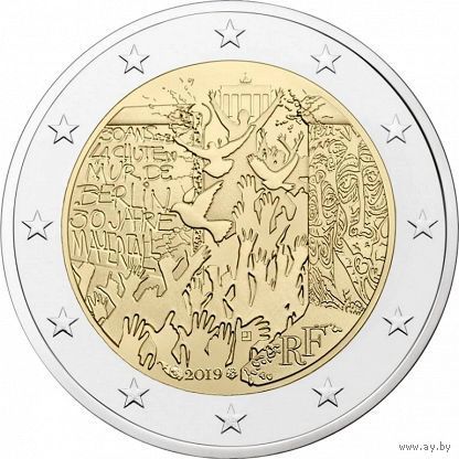 2 евро 2019 Франция  30 лет падения Берлинской стены  UNC из ролла