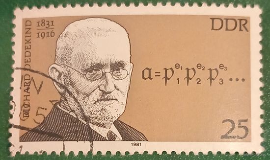 ГДР 1981. Немецкий математик Рихард Дедекинд 1831-1916