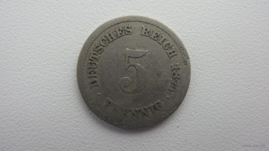 Германия 5 пфеннигов 1874 А