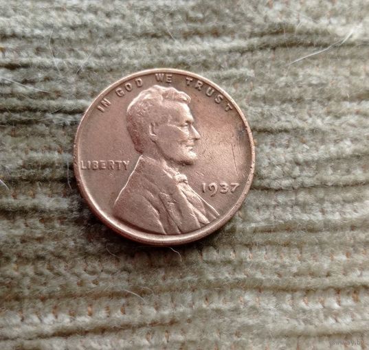 Werty71 США 1 цент 1937 пшеничный
