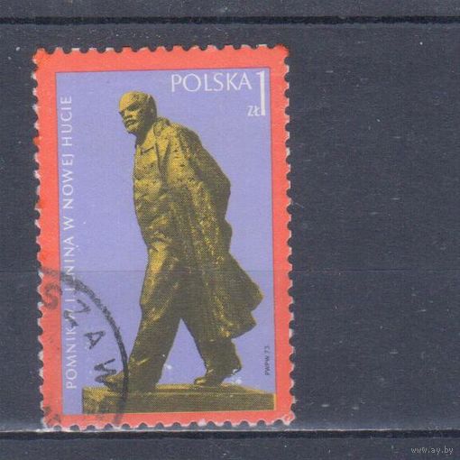 [253] Польша 1973. Памятник Ленину. Одиночный выпуск. Гашеная марка.