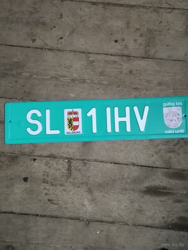 Номерной знак, транзит. Австрия.