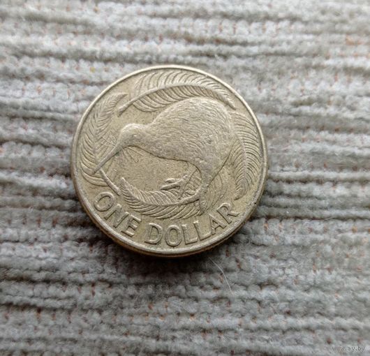 Werty71 Новая Зеландия 1 доллар 1990 Елизавета 2 Средний портрет Птица Киви
