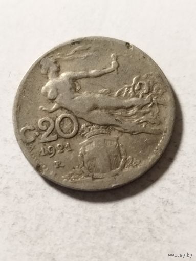 Италия 20 сентизим 1921