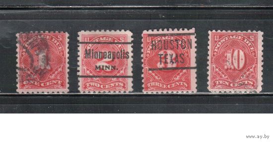 США-1914, (Мих.29С-33С), гаш. , Доплатные марки, перф.10