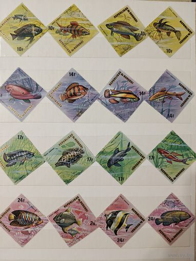 РАСПРОДАЖА КОЛЛЕКЦИИ. Бурунди. 24-е марки "рыбы"