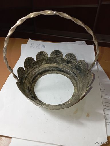 Металлическая картинка для вазы . СССР