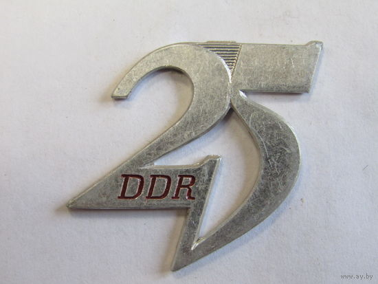 Знак. Значок. "25 лет образования ГДР". Южная группа войск. Армия стран Варшавского договора. ГДР. Ретро СССР 1974г. м