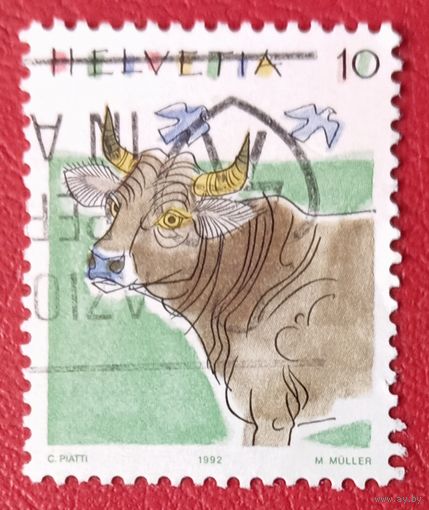Швейцария, 1992 г., корова