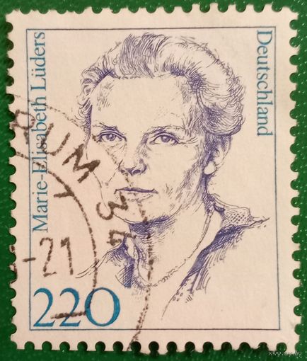 Германия 28 августа 1997. Политик Мари Элизабет Людерс 1878-1966