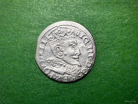 Три гроша Сигизмунд III 1596 год Рига Состояние!