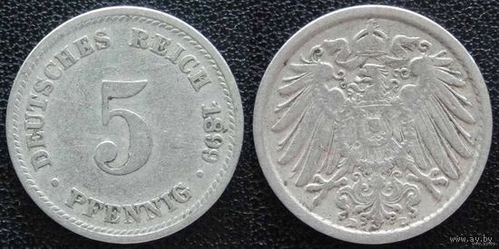 YS: Германия, Рейх, 5 пфеннигов 1899D, KM# 11