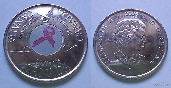 Канада, 25 центов 2006 (Борьба с раком молочной железы)