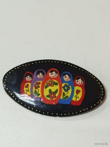 Брошь,матрёшки, металл