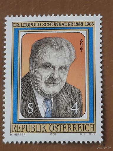 Австрия 1988. 100 лет со дня рождения доктора Leopold Schunbauer