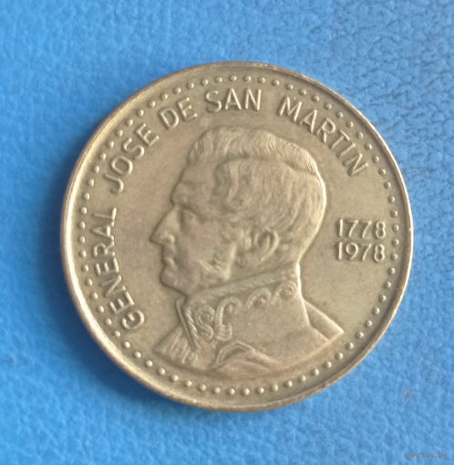 Аргентина 100 песо 1978 год 200 лет генерал Хосе де Сан Мартин 1778-1978