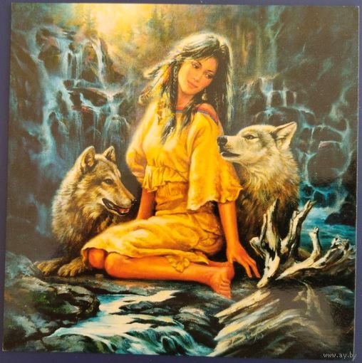 Красивая сюжетная открытка. Россия.