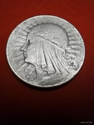 10 Злотых 1932. Польша. Ядвига. Серебро. С рубля (10) Красивые.