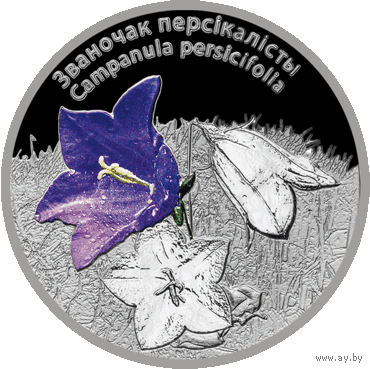 20 рублей 2014 Республика Беларусь Званочак персікалісты" Колокольчик персиколистный пруф сертификат