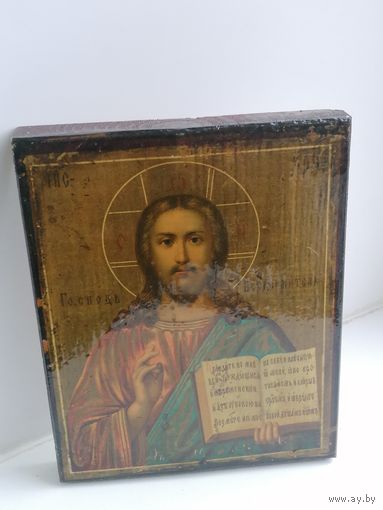 Икона старинная, литография на дереве, торги с Рубля