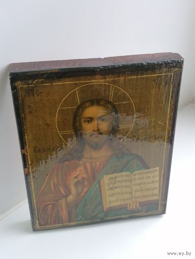 Икона старинная, литография на дереве