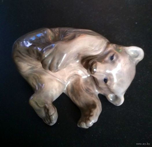 Фигурка Играющий медведь, Копенгаген, ROYAL COPENHAGEN DENMARK, авторская (Knud Kyhn), фарфор высокого качества, клеймо 1939 г., сохранность идеальная