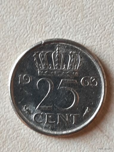 25 центов Нидерланды 1963