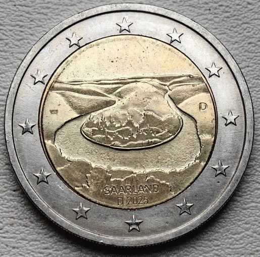 Германия 2 евро Саар 2025 D
