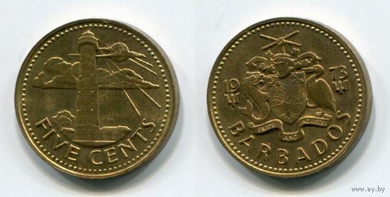 Барбадос. 5 центов (1973, aUNC)