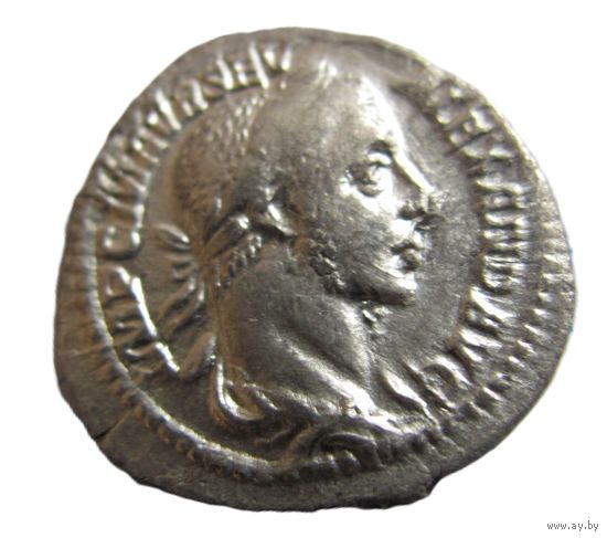 Денарий полговесный крупноформатный имп.Александр Север vs Аннона богиня, благословлявшая жатву.