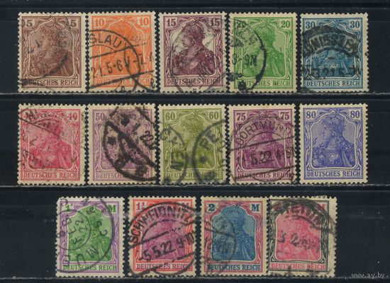 Германия Респ 1920 Вып Германия в короне Стандарт Полная #140-153