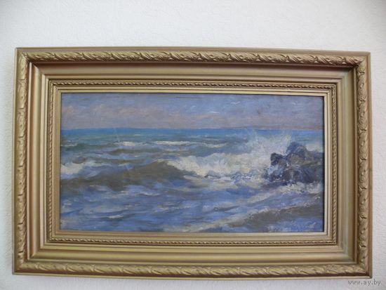 КАРТИНА МОРСКОЙ ЭТЮД. ВЛАДИМИРОВ И.А. 28ГОД.