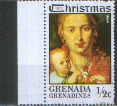 Марка из серии 1975г. Гренада и Гренадины "Рождество. "Мадонна с Младенцем" Альбрехт Дюрер" MNH