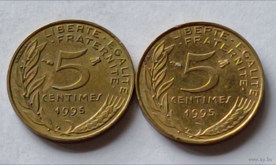 Франция. 5 сантимов 1995 года.