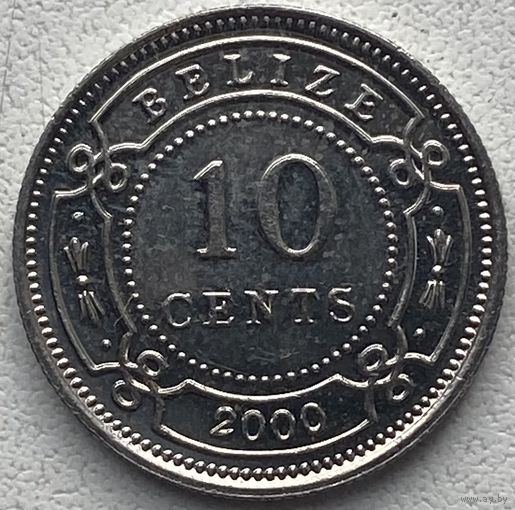 Белиз 10 центов 2000 г.