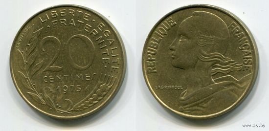 Франция. 20 сантимов (1975, XF)